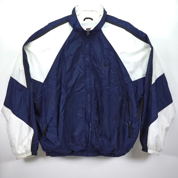 Nike Other - VTG Nike Track Jacket Men's XXL 2XL 90s Blue White Nylon Full‎ Zip Performance